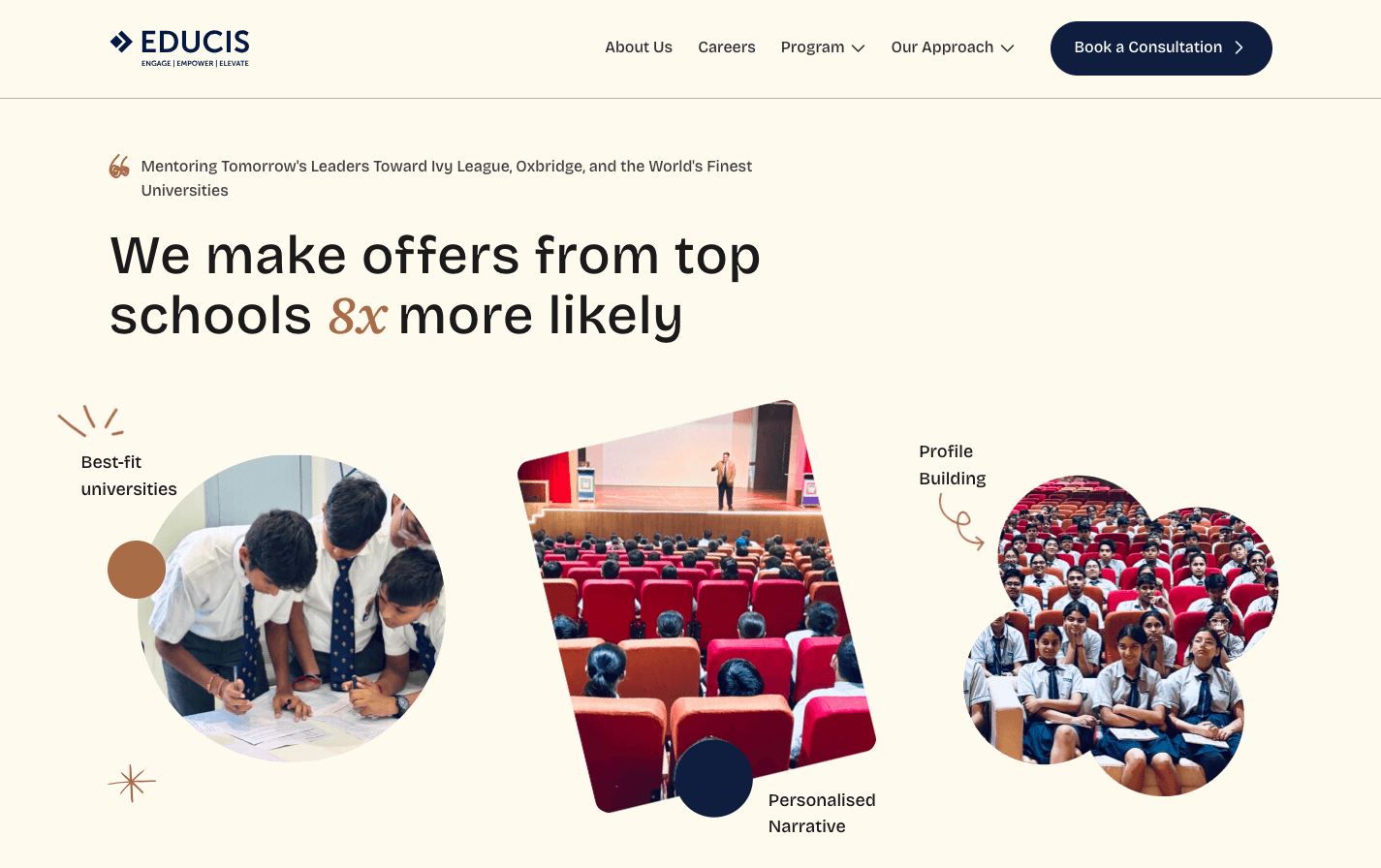 Educis Website Design and Development website interface and brand presentation